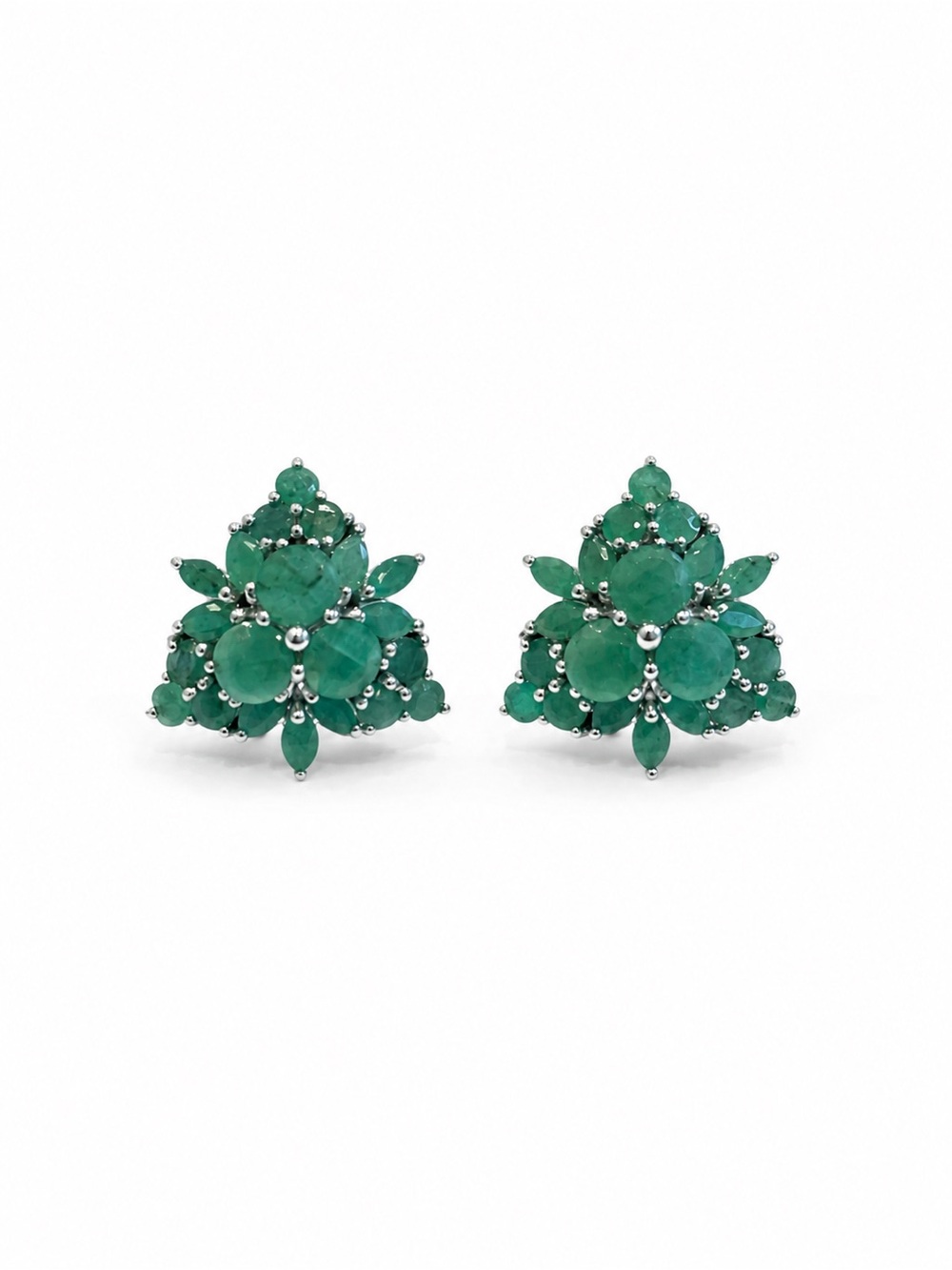 Sterling Silver Emerald Earrings New